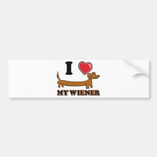 AUTOCOLLANT DE VOITURE I-COEUR-MON-WEINER
