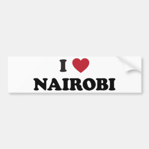 Autocollant De Voiture I coeur Nairobi Kenya