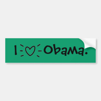 AUTOCOLLANT DE VOITURE I "COEUR" OBAMA !