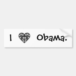 AUTOCOLLANT DE VOITURE I "COEUR" OBAMA !