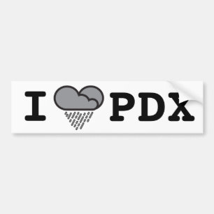Autocollant De Voiture I coeur PDX - nuage de pluie en forme de coeur
