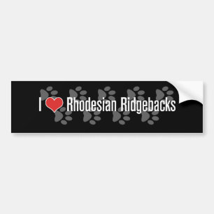 Autocollant De Voiture I (coeur) Rhodesian Ridgebacks