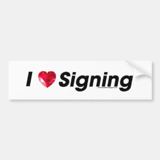 Autocollant De Voiture I coeur signant avec une gemme !