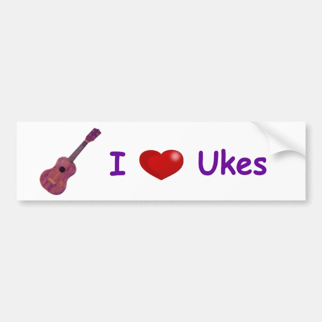 Autocollant De Voiture I (coeur) Ukes (Devant)