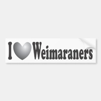 Autocollant De Voiture I coeur Weimaraners - adhésif pour pare-chocs