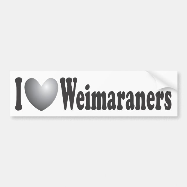 Autocollant De Voiture I coeur Weimaraners - adhésif pour pare-chocs (Devant)