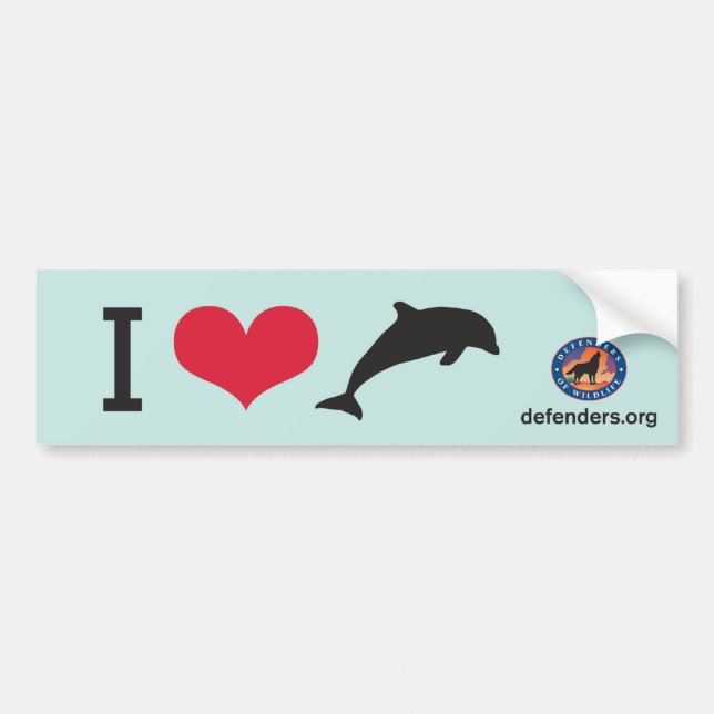 Autocollant De Voiture I dauphins de coeur (Devant)