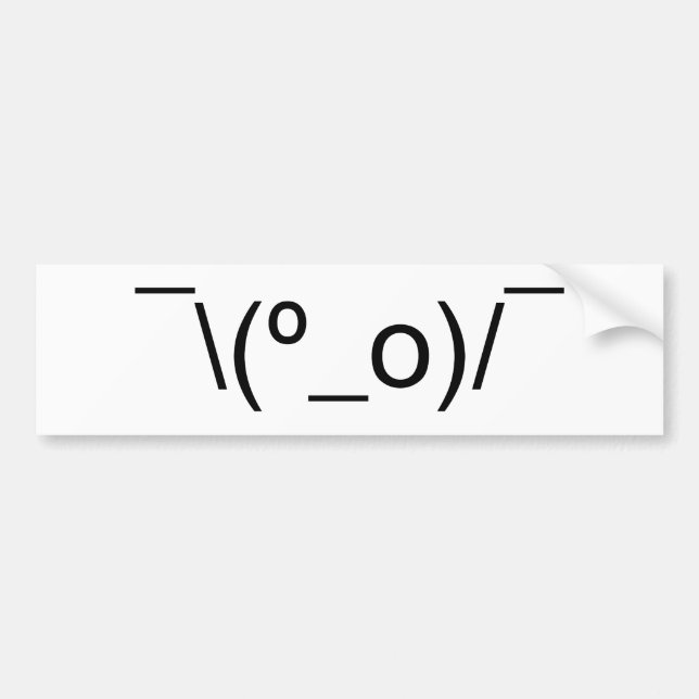 Autocollant De Voiture I Dunno LOL\\(º_o)/° Emoticon Japonais Kaomoji (Devant)