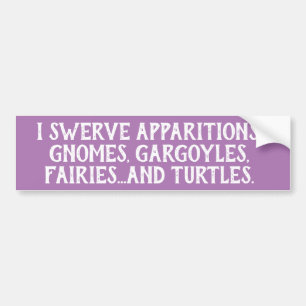 Autocollant De Voiture I Frein Swerve Fées Gnomes Turtles Funny Odd