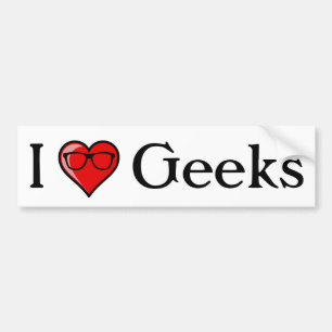 Autocollant De Voiture I geeks de coeur