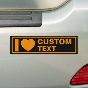 Autocollant De Voiture I Heart Custom Modèle Modern Orange