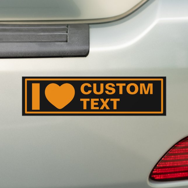 Autocollant De Voiture I Heart Custom Modèle Modern Orange (En voiture)