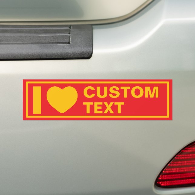 Autocollant De Voiture I Heart Custom Modèle Retro (En voiture)