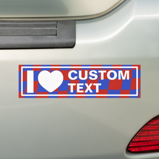 Autocollant De Voiture I Heart Custom Retro (En voiture)