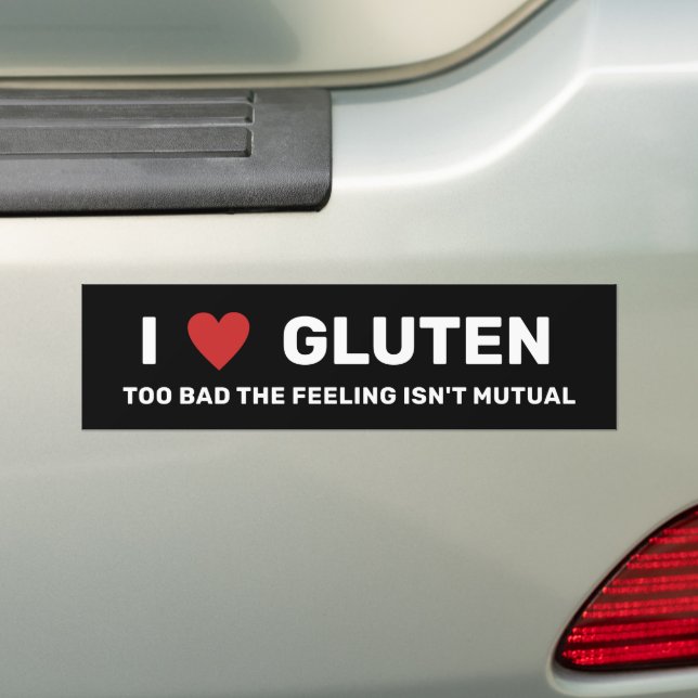 Autocollant De Voiture I Heart Gluten (En voiture)