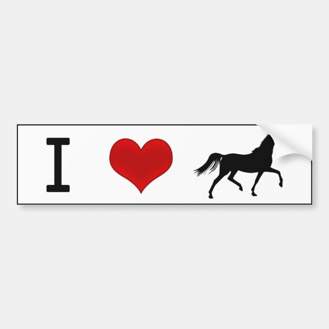 Autocollant De Voiture I Heart Horses (Devant)
