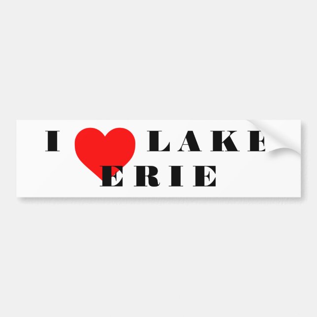 Autocollant De Voiture I heart Lake Erie (Devant)