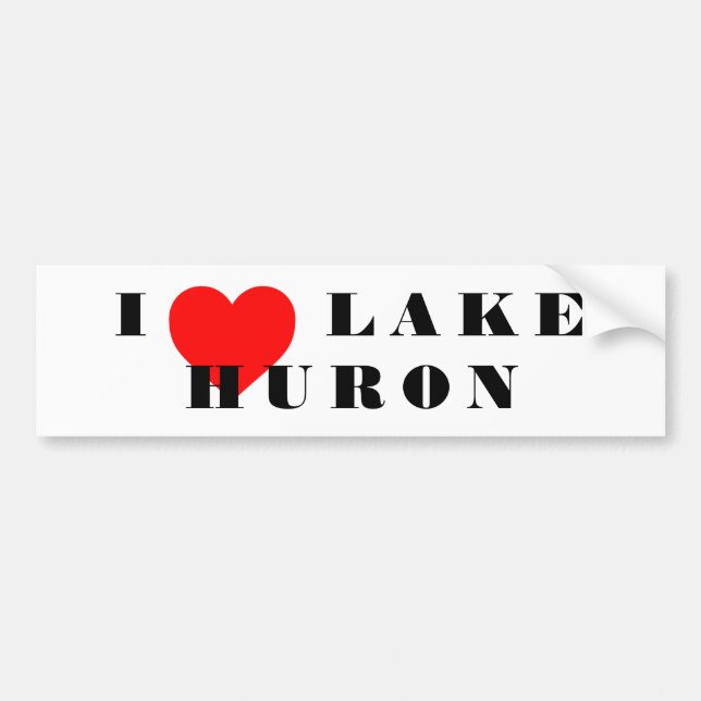Autocollant De Voiture I heart lake Huron (Devant)
