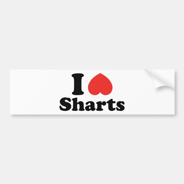 Autocollant De Voiture I Heart Sharts (Devant)