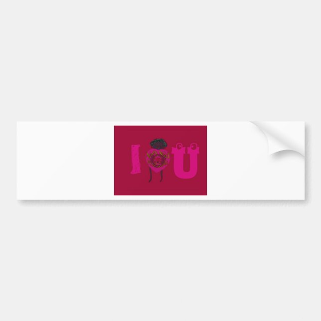 Autocollant De Voiture I Heart You Nakupenda Sana Heureuse Sainte-Valenti (Devant)