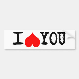 Autocollant De Voiture I Heart You Personnalisable