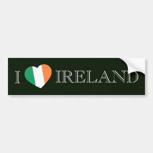 Autocollant De Voiture I Heartflag Irlande bscn