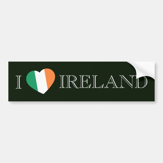 Autocollant De Voiture I Heartflag Irlande bscn (Devant)