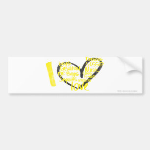 Autocollant De Voiture I jaune de graffiti de coeur