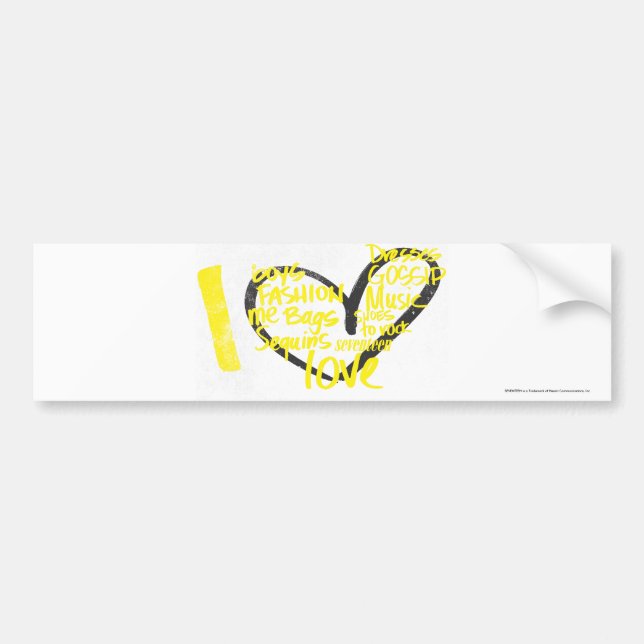 Autocollant De Voiture I jaune de graffiti de coeur (Devant)