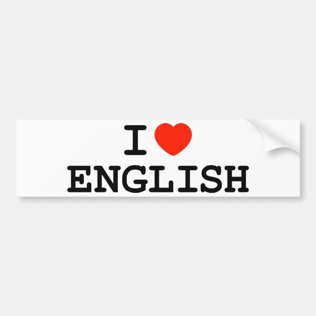 Autocollant De Voiture I l'anglais de coeur (Devant)