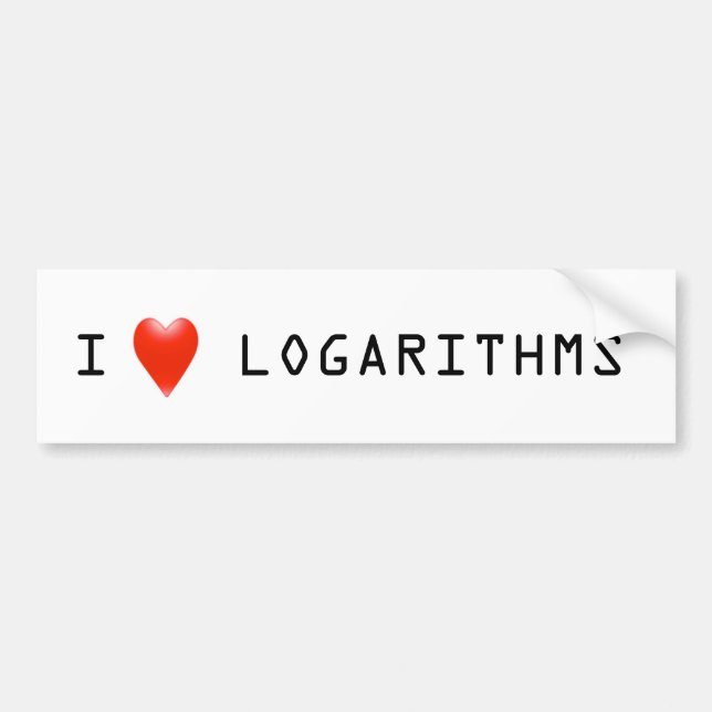 Autocollant De Voiture I logarithmes de coeur (Devant)