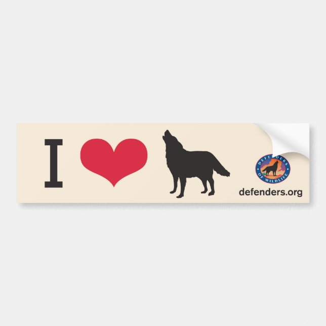 Autocollant De Voiture I loups de coeur (Devant)