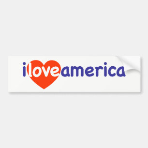 Autocollant De Voiture I Love America - American Patriot