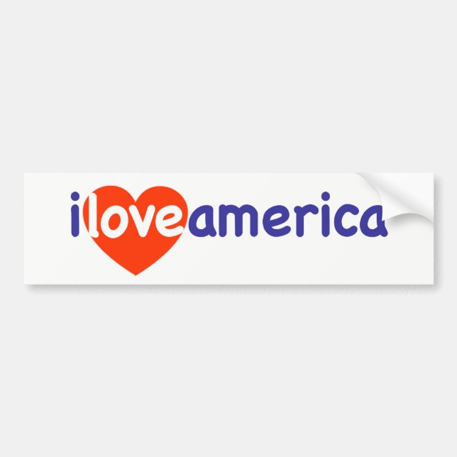 Autocollant De Voiture I Love America - Patriot Américain (Devant)
