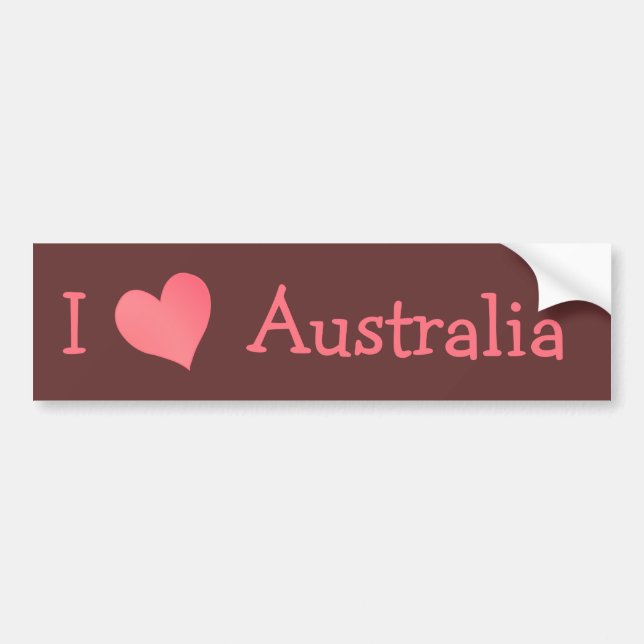 Autocollant De Voiture I Love Australia (Devant)