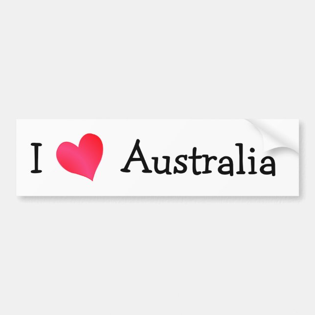 Autocollant De Voiture I Love Australia (Devant)