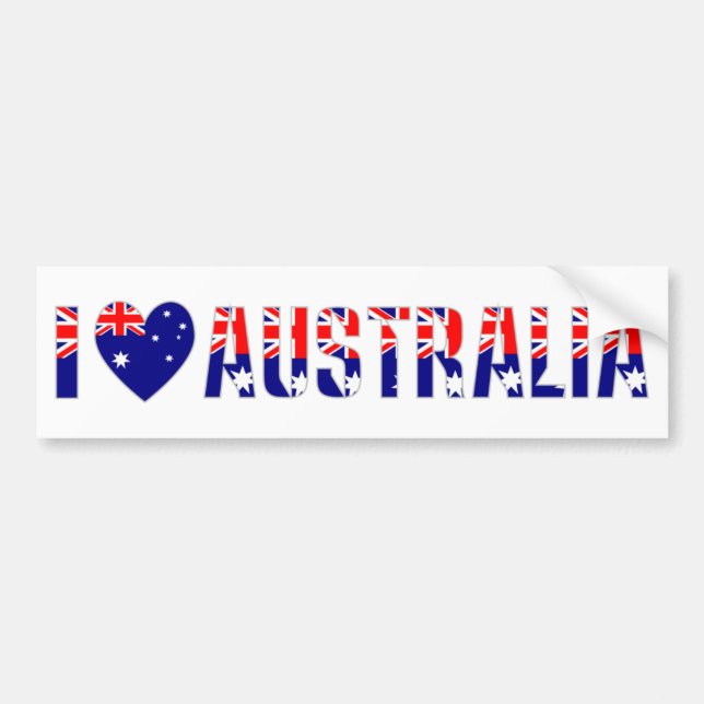Autocollant De Voiture I Love Australia (Dark) (Devant)