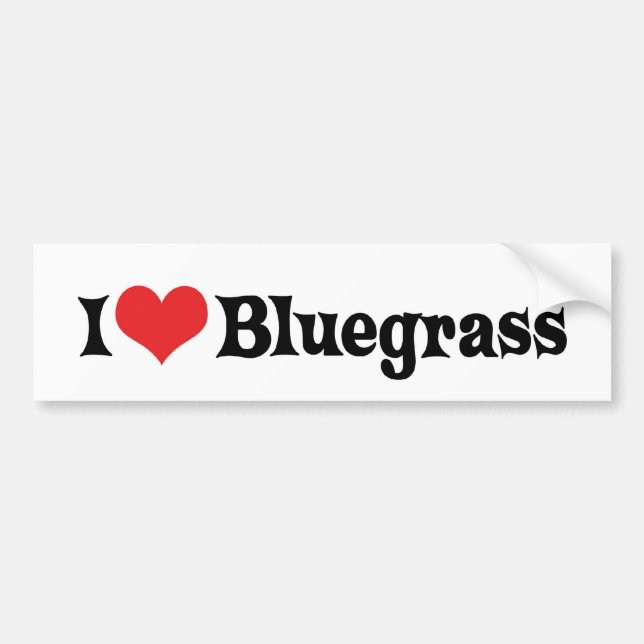 Autocollant De Voiture I Love Bluegrass Bumper Sticker (Devant)