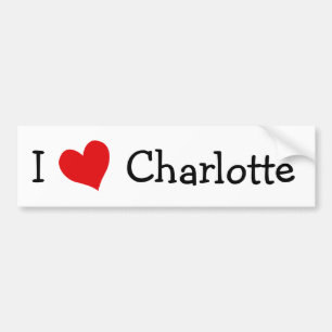 Autocollant De Voiture I Love Charlotte Bumper Sticker