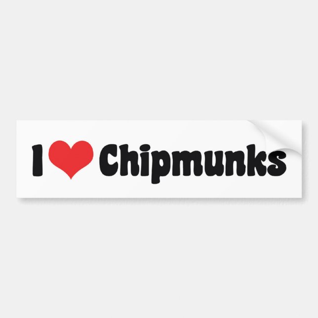 Autocollant De Voiture I Love Coeur Chipmunks - Chipmunk Lover (Devant)