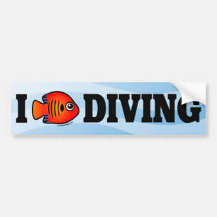 Autocollant De Voiture I Love Diving