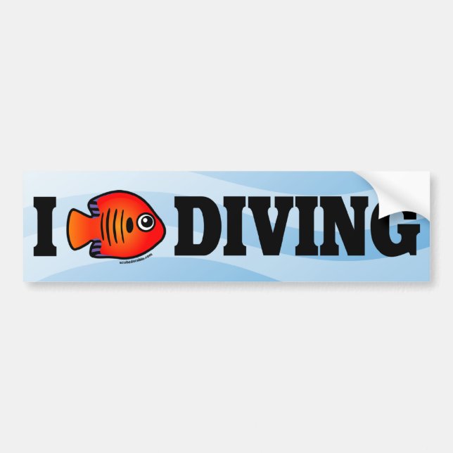 Autocollant De Voiture I Love Diving (Devant)