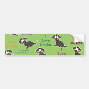 Autocollant De Voiture I Love Doxies collage