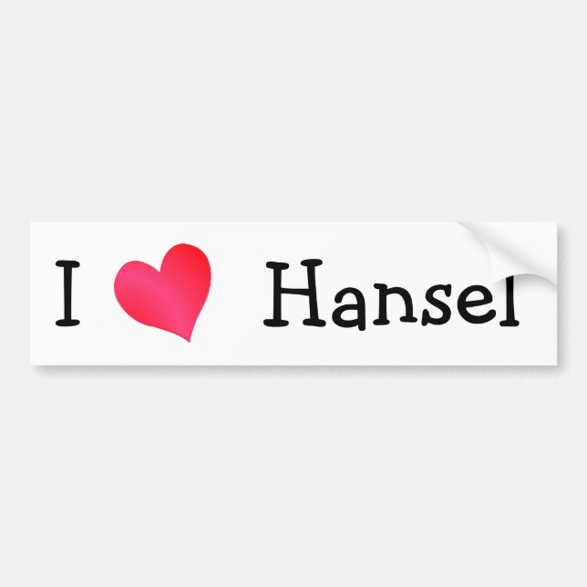 Autocollant De Voiture I Love Hansel (Devant)