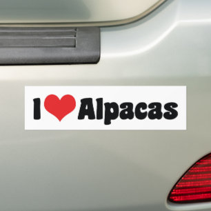 Autocollant De Voiture I Love Heart Alpacas