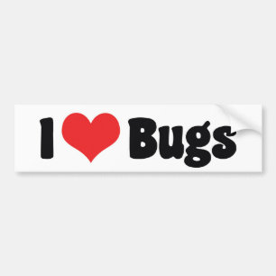 Autocollant De Voiture I Love Heart Bugs - Insectes Entomologiste
