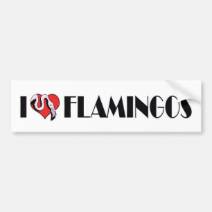 Autocollant De Voiture I Love Heart Flamants roses - Amateurs de Flamants