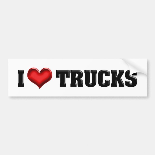 Autocollant De Voiture I Love Heart My Truck - Truck Lover (Devant)