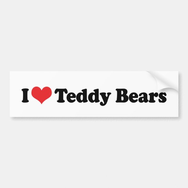 Autocollant De Voiture I Love Heart Nounours - Teddy Bear Collector (Devant)