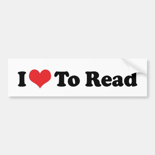 Autocollant De Voiture I Love Heart To Read - Book Lover (Devant)